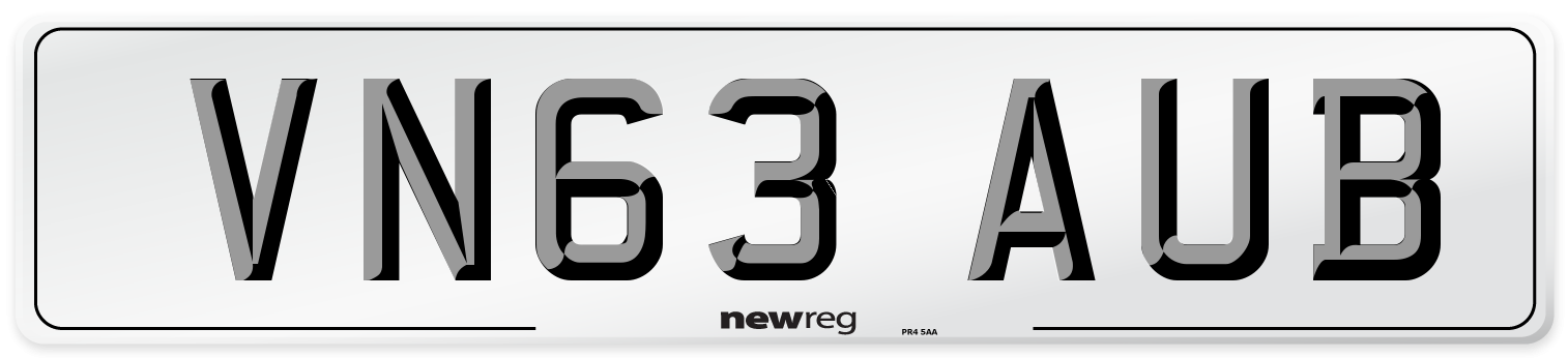 VN63 AUB Number Plate from New Reg